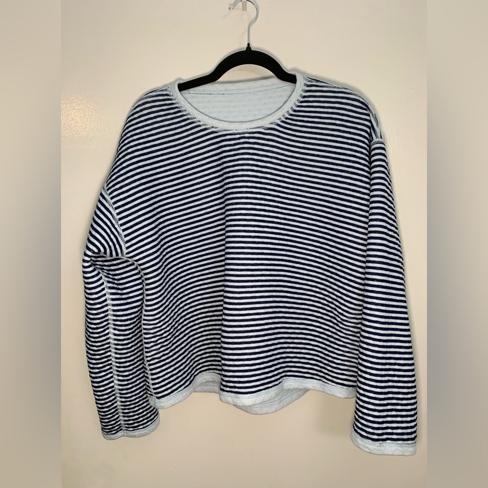 J.Crew Factory Reversible Blue/Navy Quilted Sweatshirt